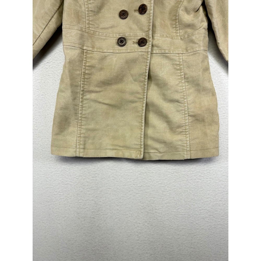 Dark‎ Academia Old Navy Kids 5T Tan Corduroy Double Breasted Peacoat Jacket - Picture 8 of 9